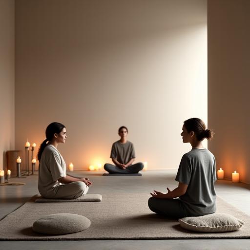 A serene setting for a meditation workshop.